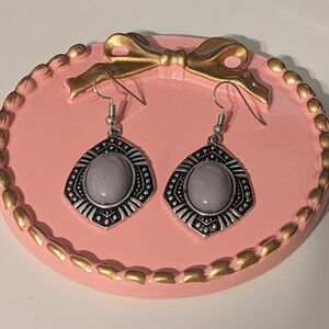 Vintage Purple & Silver Earrings